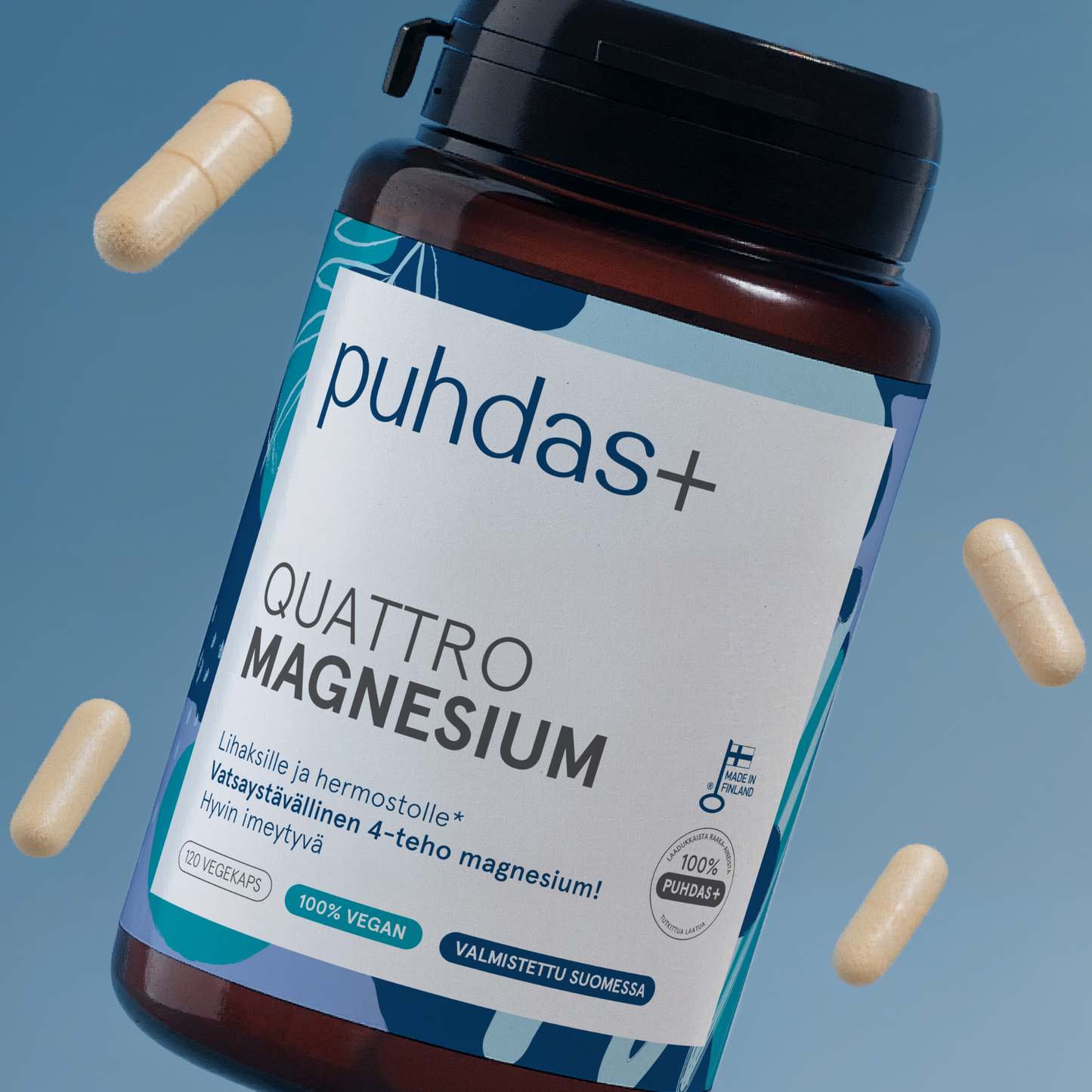 Quattro Magnesium Capsules | High-Strength 4-Form Magnesium Complex | 60 Vegan Capsules